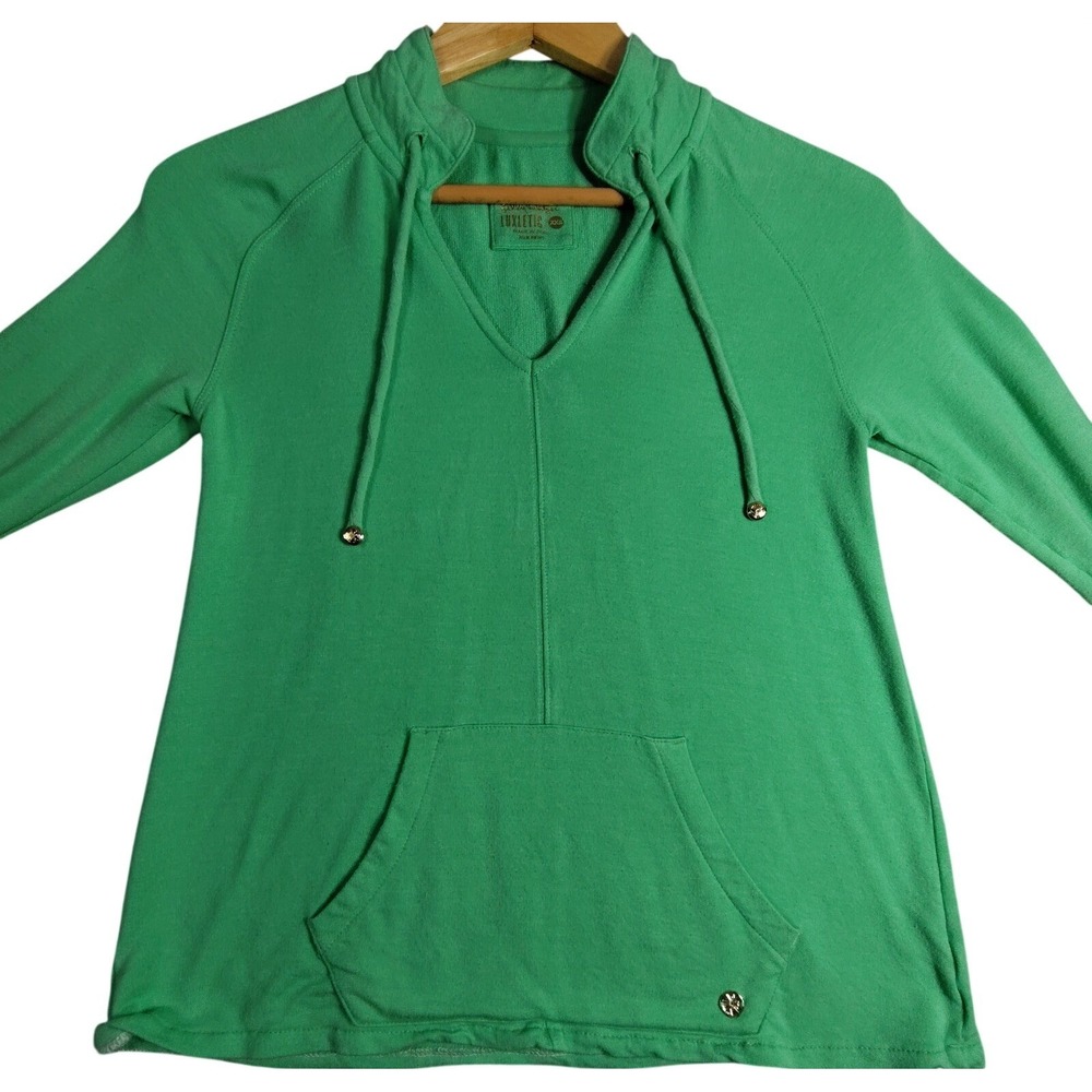 Lilly Pulitzer Sweatshirt Womens XXS Gustavia Green Luxletic Cassi Popover